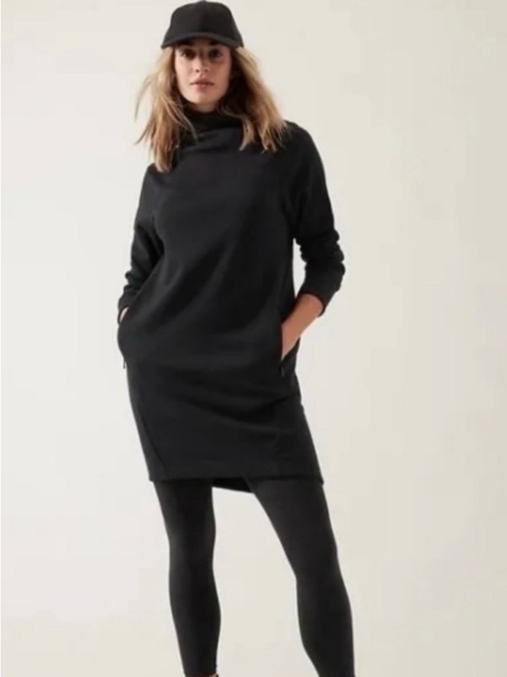 Athleta Black Karma Funnel Neck Dress. Size M